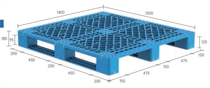 1500x1400x125mm Steel Reinforced Plastic Pallet
